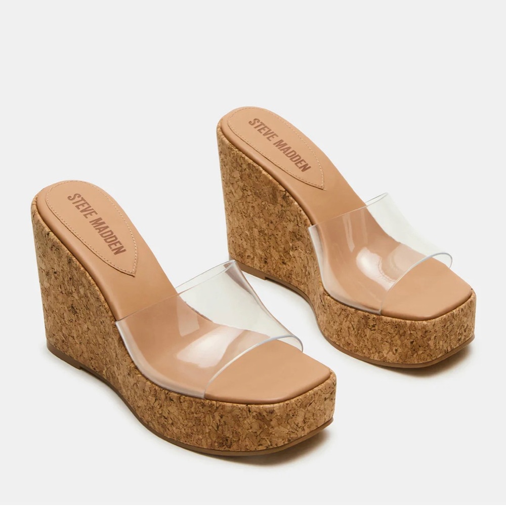 NEW Steve Madden Cayman Clear Platform Sandal Size 9